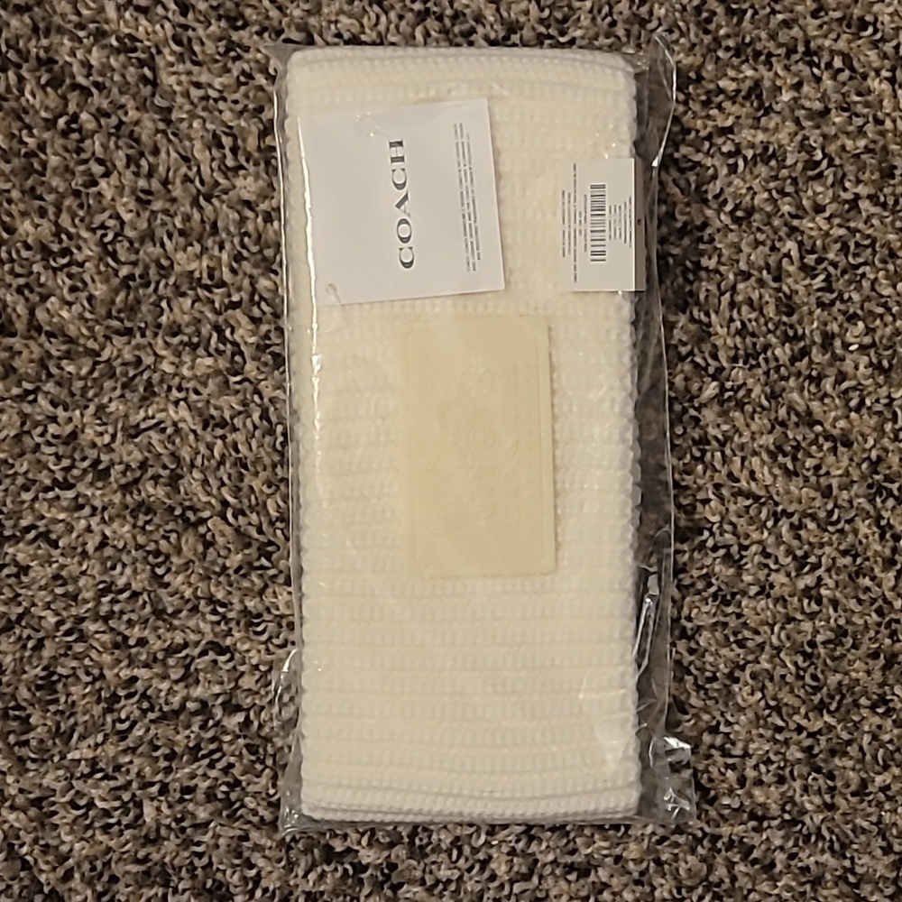 Coach Cable Knit Cream Headband Ear  Warmer